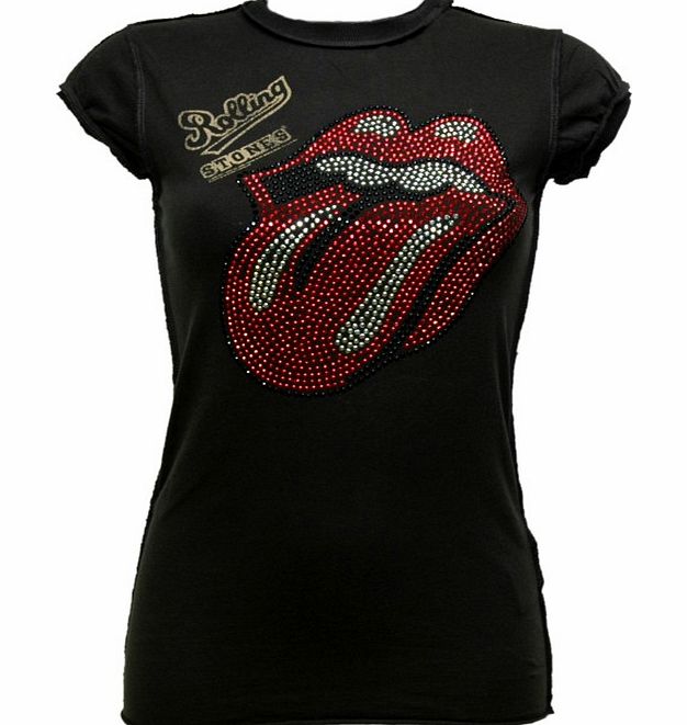 Amplified Vintage Ladies Rolling Stones Diamante Tongue T-Shirt from Amplified Vintage