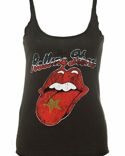 Amplified Vintage Ladies Rolling Stones Diamante Vietnam Tongue