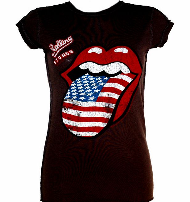 Amplified Vintage Ladies Rolling Stones US Flag T-Shirt from Amplified Vintage