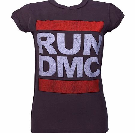 Amplified Vintage Ladies Run DMC Logo Charcoal T-Shirt from