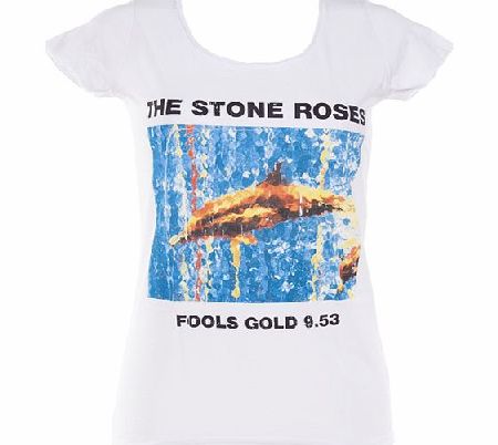 Ladies Stone Roses Fools Gold White Skinny Fit