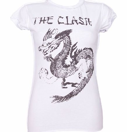 Amplified Vintage Ladies The Clash Dragon White T-Shirt from