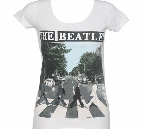 Amplified Vintage Ladies White Beatles Abbey Road T-Shirt from