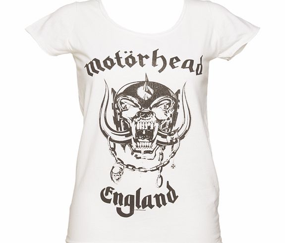 Ladies White Motorhead England T-Shirt from