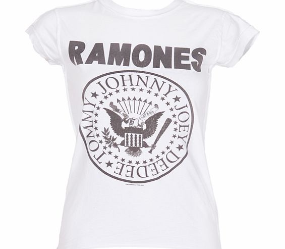 Ladies White Ramones Logo T-Shirt from Amplified
