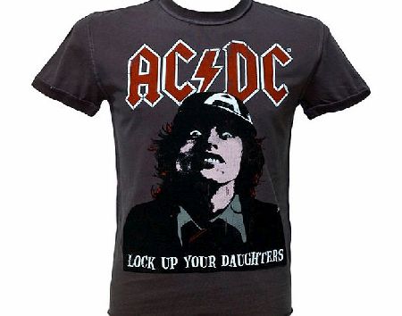 Men` AC/DC Lock Up Your Daughters Charcoal T-Shirt from Amplified Vintage