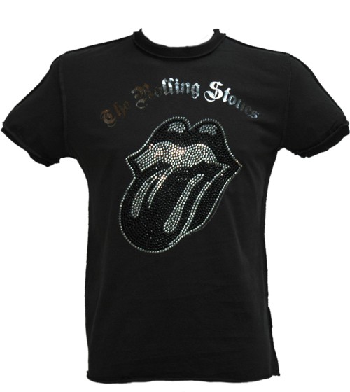 Amplified Vintage Men` Rolling Stones Silver Diamante T-Shirt from Amplified Vintage