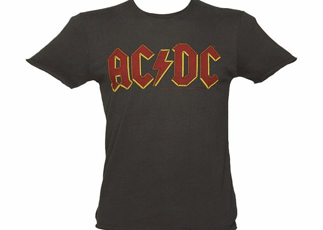 Amplified Vintage Mens Charcoal AC/DC Logo T-Shirt from