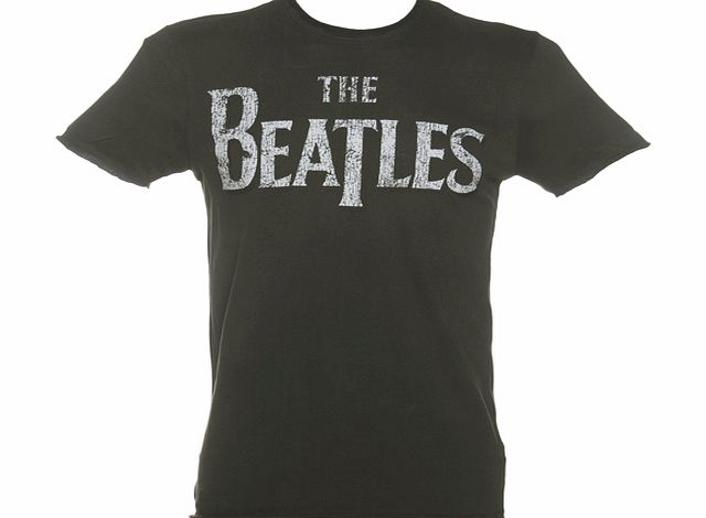 Amplified Vintage Mens Charcoal Beatles Logo T-Shirt from