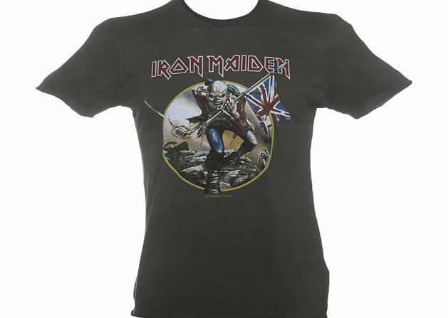 Amplified Vintage Mens Charcoal Iron Maiden Trooper T-Shirt