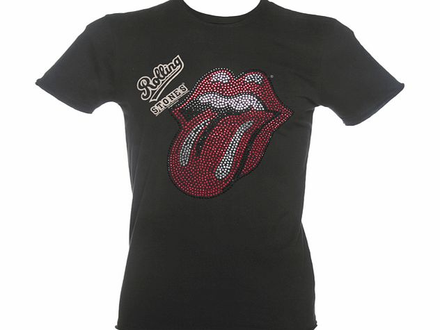 Amplified Vintage Mens Charcoal Rolling Stones Diamante