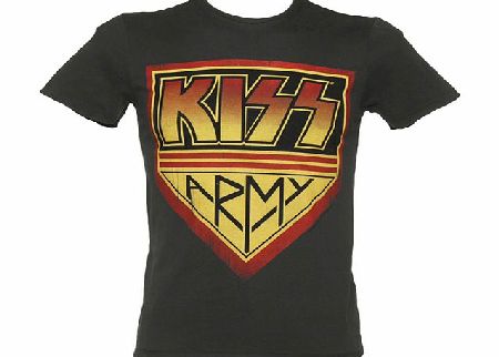 Amplified Vintage Mens KISS Army Charcoal T-Shirt from
