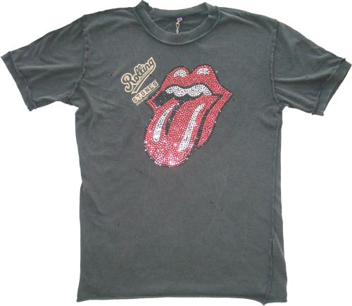 Amplified Vintage Mens Rolling Stones Diamante Charcoal