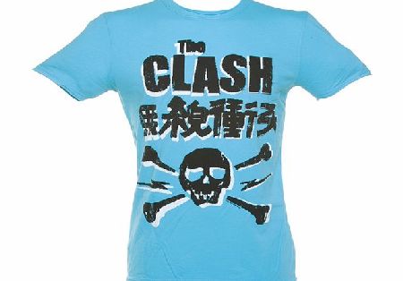 Mens The Clash Skull Turquoise T-Shirt from