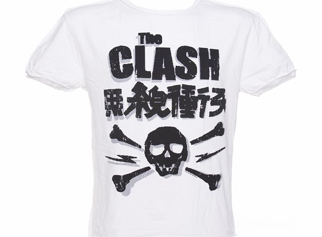 Amplified Vintage Mens The Clash Skull White T-Shirt from