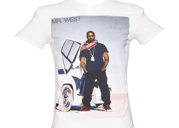 Mens White Kanye West Fashion T-Shirt from