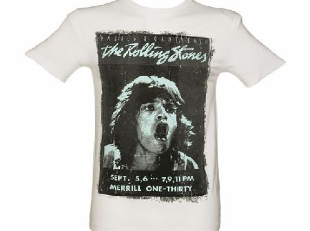 Amplified Vintage Mens White Rolling Stones Jagger Tour