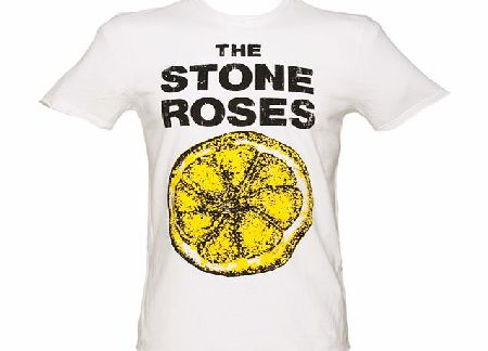 Mens White Stone Roses Lemon T-Shirt from