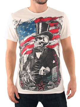 Amplified White American Top Hat T-Shirt
