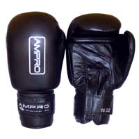 Ampro Leather Sparring Glove Black 12oz