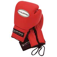 ampro Luxor Pro Spar Velcro and Lace Sparring Glove Red