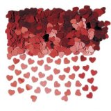 14g Red Heart table confetti - Fabulous Red Sparkle heart wedding party table confetti