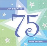 75th Birthday napkins - Life Begins Happy 75th Birthday Napkins - Other matching party products - birthday shimmer