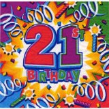 Pack Of 16 2 Ply 21st Birthday Explosion Napkins