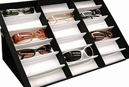 Amzdeal 18 Pieces Sunglass Eyewear Display Storage Case Tray Organizer for Glasses, Jewellery and Watches Display