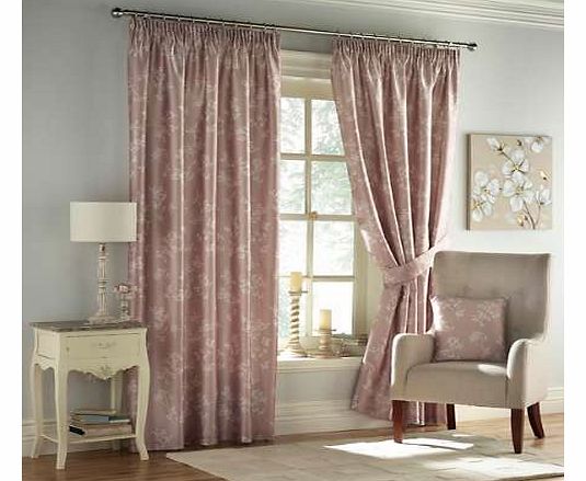Red Standard Header Lined Curtains
