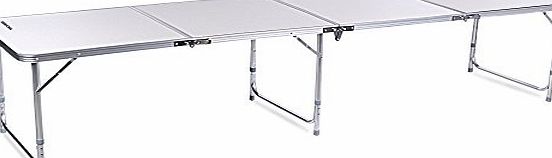 Ancheer 8FT Aluminum 4-In-1 Portable Folding Utility Table with Carrying Handle for Kitchen Garden Party Picnic Camping, White