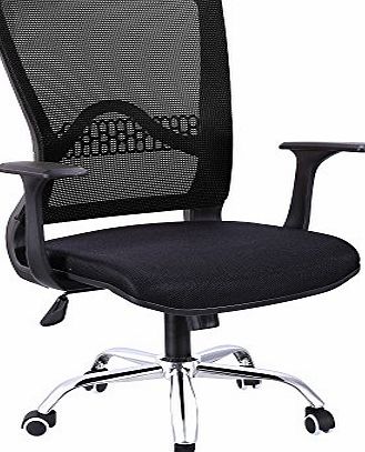 Ancheer Desk Chair, Executive Mesh Office Chair with Adjustable Height, Mesh Padded Seat, Mid-Back Swivel Computer Chair for Office and Family