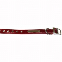 Ancol Hand Sewn Leather Studded Collar Red 26
