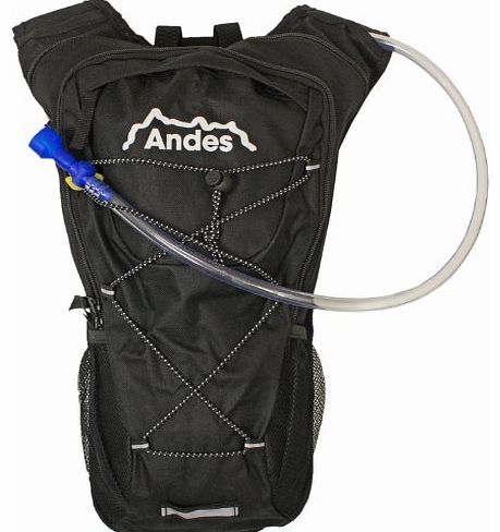 Andes 2 Litre Black Hydration Pack/Backpack Running/Cycling with Water Bladder/Pockets