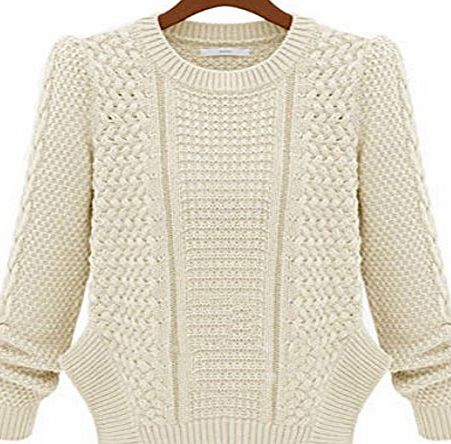 ANDI ROSE Fashion Women Loose Knitted Christmas sweater Jumper Pullover Knitwear Outwear (Beige)