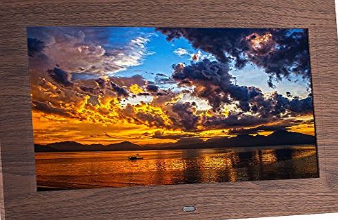 Andoer 10inch LED Digital Picture Photo Frame HD Wide Screen Slideshow Clock Music Video Player with Remote Control 1024*600 High Resolution Gift Present
