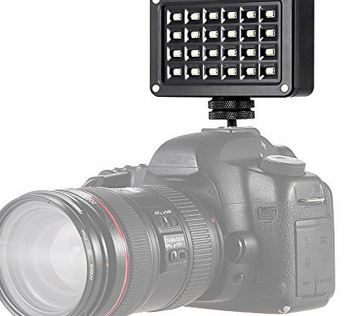 Andoer 24pcs LEDs Mini LED Video Light Lamp Panel 7 Levels Brightness 95  5500K Color Temperature with 2 Filters for Canon Nikon Sony DSLR Camera Camcorder