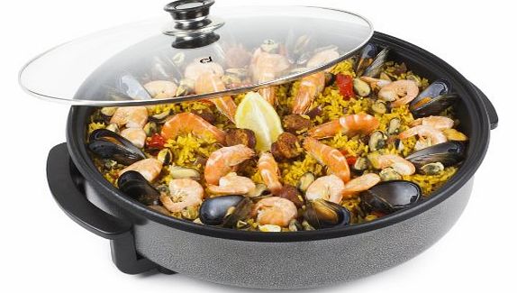 1500 Watt Multi Cooker With Glass Lid -2 YEAR WARRANTY - Large 42cm Diameter - Non- Stick Surface - Cool Touch Handles