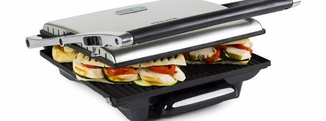 Andrew James 2000W Stainless Steel Panini Sandwich Press - Also Can Be Used As A Griddle / Grill