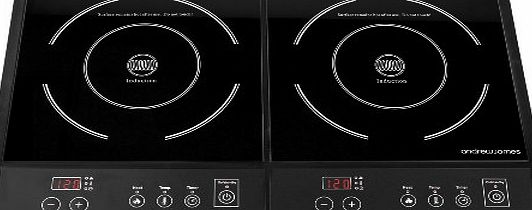 Andrew James Digital Electric Double Induction Hob 2800 Watts
