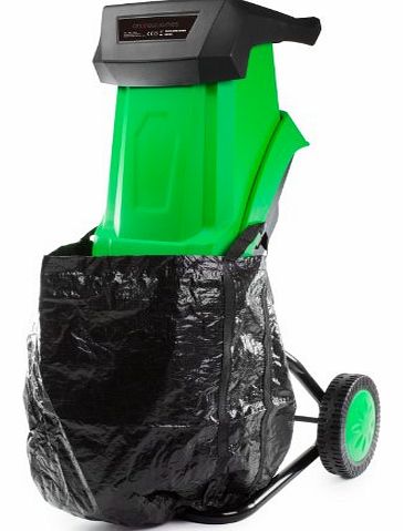 Powerful 2400 Watt Garden Shredder Mulcher With 45 Litre Collection Bag And Ear Protectors - Includes 2 Year Warranty