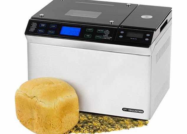 Andrew James Stainless Steel Premium Bread Maker With Integrated Weighing Scales, 12 Pre-set Functions And Automa
