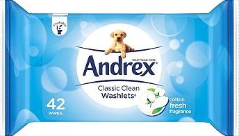Andrex, 2041[^]10021453 Washlets Toilet Tissue Wipes 10021453