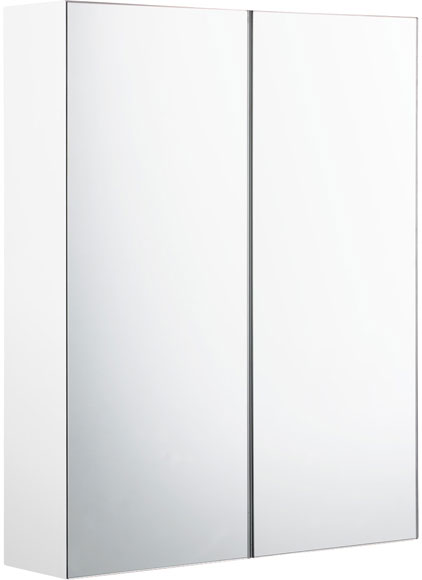 White Gloss Mirror Cabinet 600x750mm