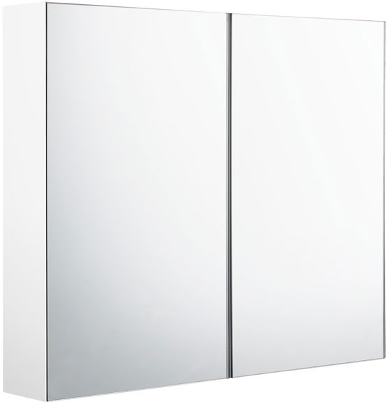 White Gloss Mirror Cabinet 900x750mm