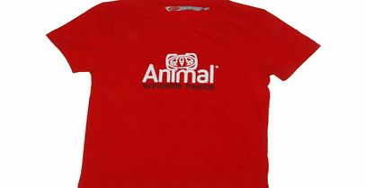 Animal Boys Animal Barkley Tee Shirt. Chineese Red