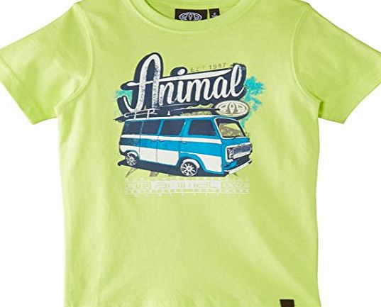 Animal Boys Harpar T-Shirt, Green (Lime), 7-8 Years (Manufacturer Size:X-Small)