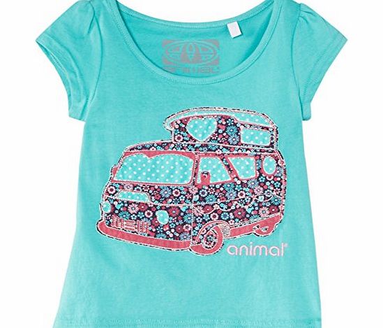Animal Girls Adalee T-Shirt, Green (Pacific), 9 Years (Manufacturer Size:Small)