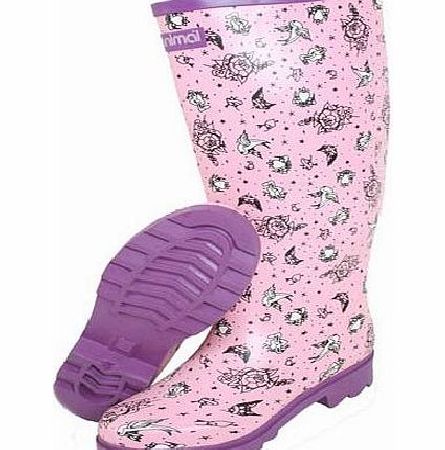 Ladies Animal Spur Wellies A64 Orchid Pink