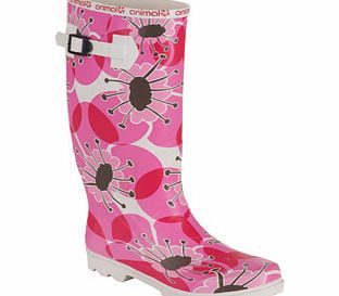 Ladies Animal Spur Wellie Boot. Azalea Pink